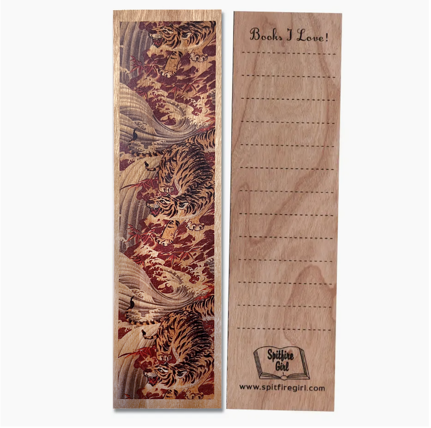 Wood Bookmark - Tiger’s Fury
