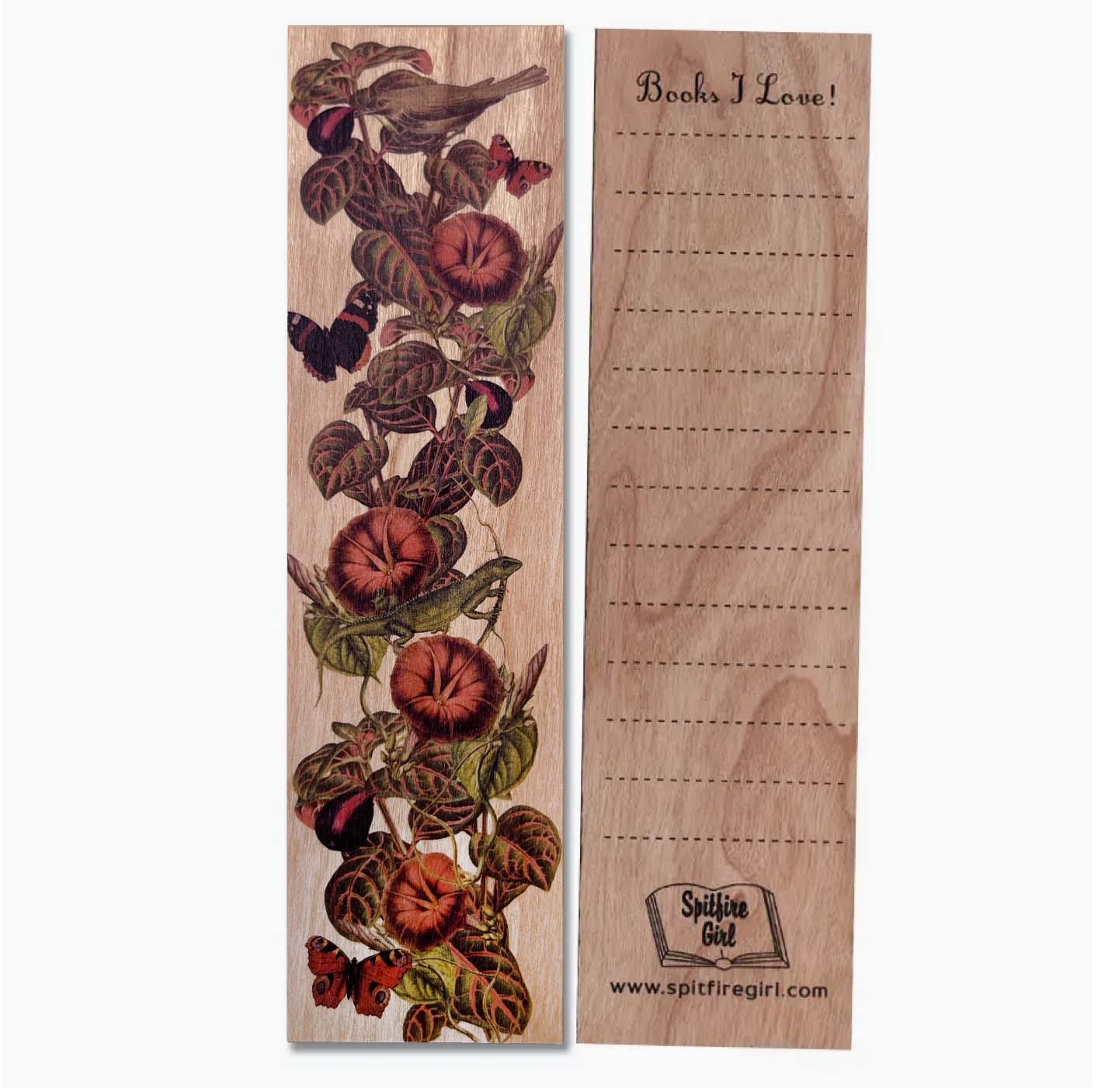 Wood Bookmark -Wild Garden