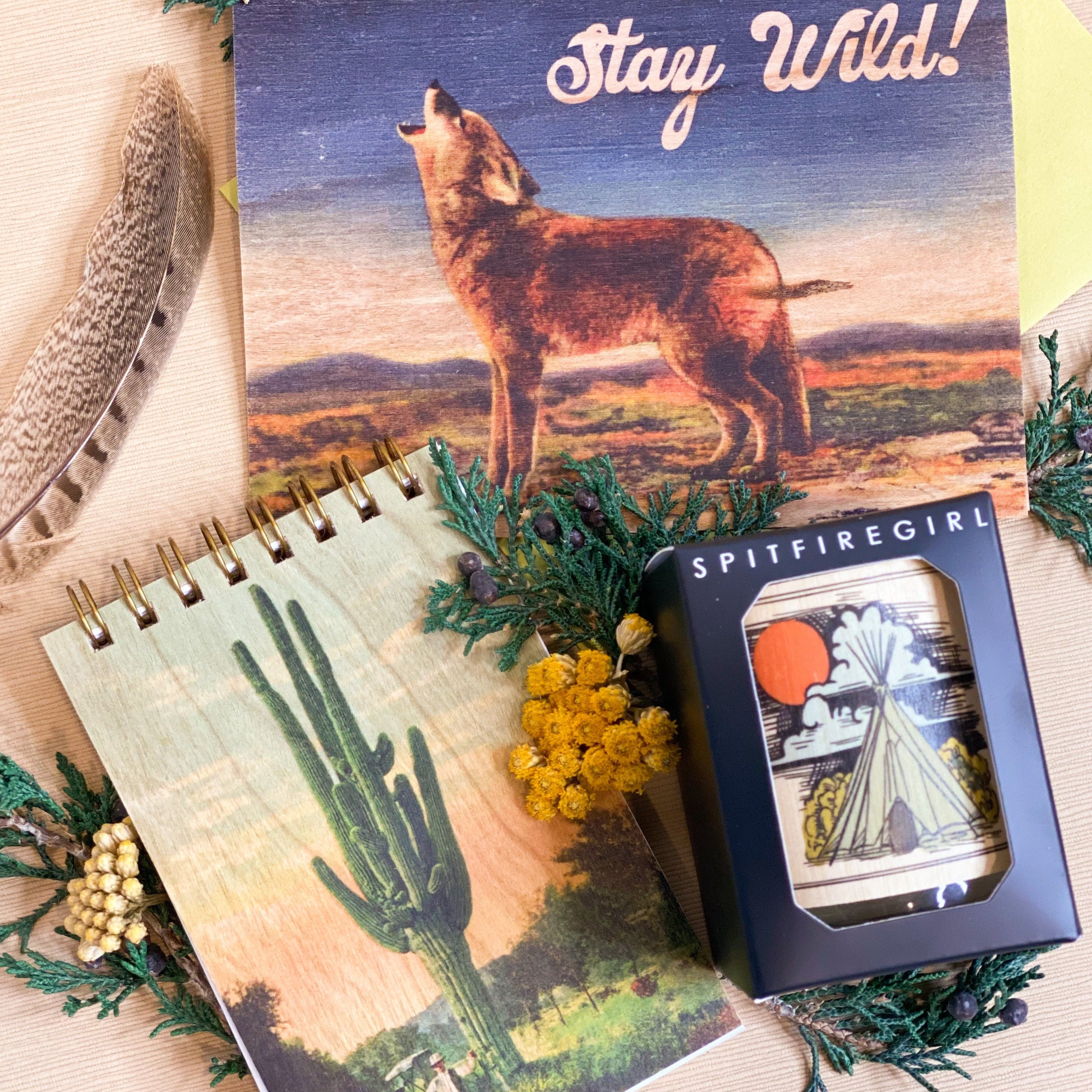 Wood Folding Card - Stay Wild