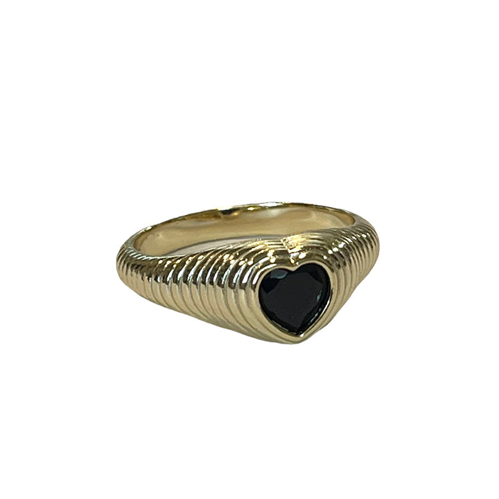 Dark Heart Gold Ring