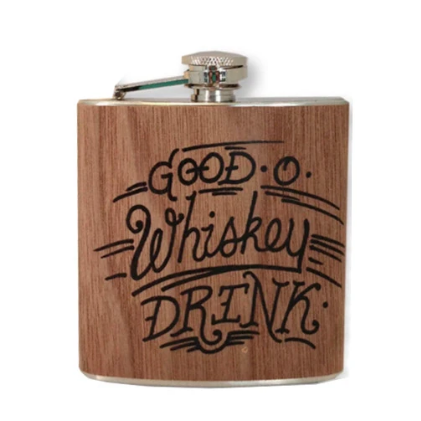 whiskey wood flask