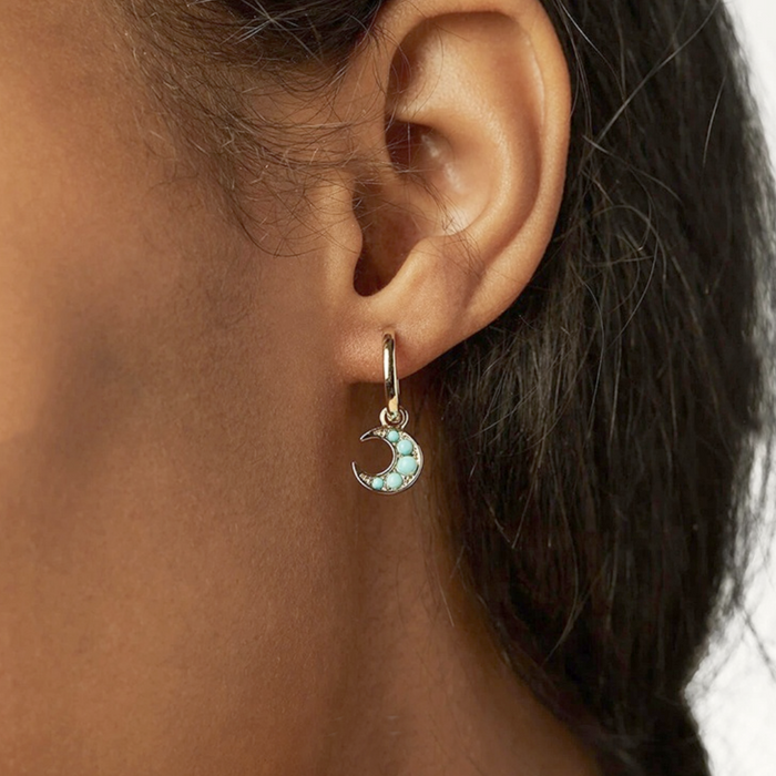 Nova Turquoise Dangle Huggie Earrings