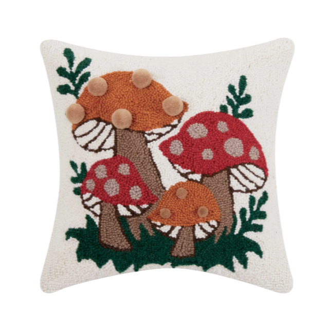 Shroomy Pom Pom Hook Pillow