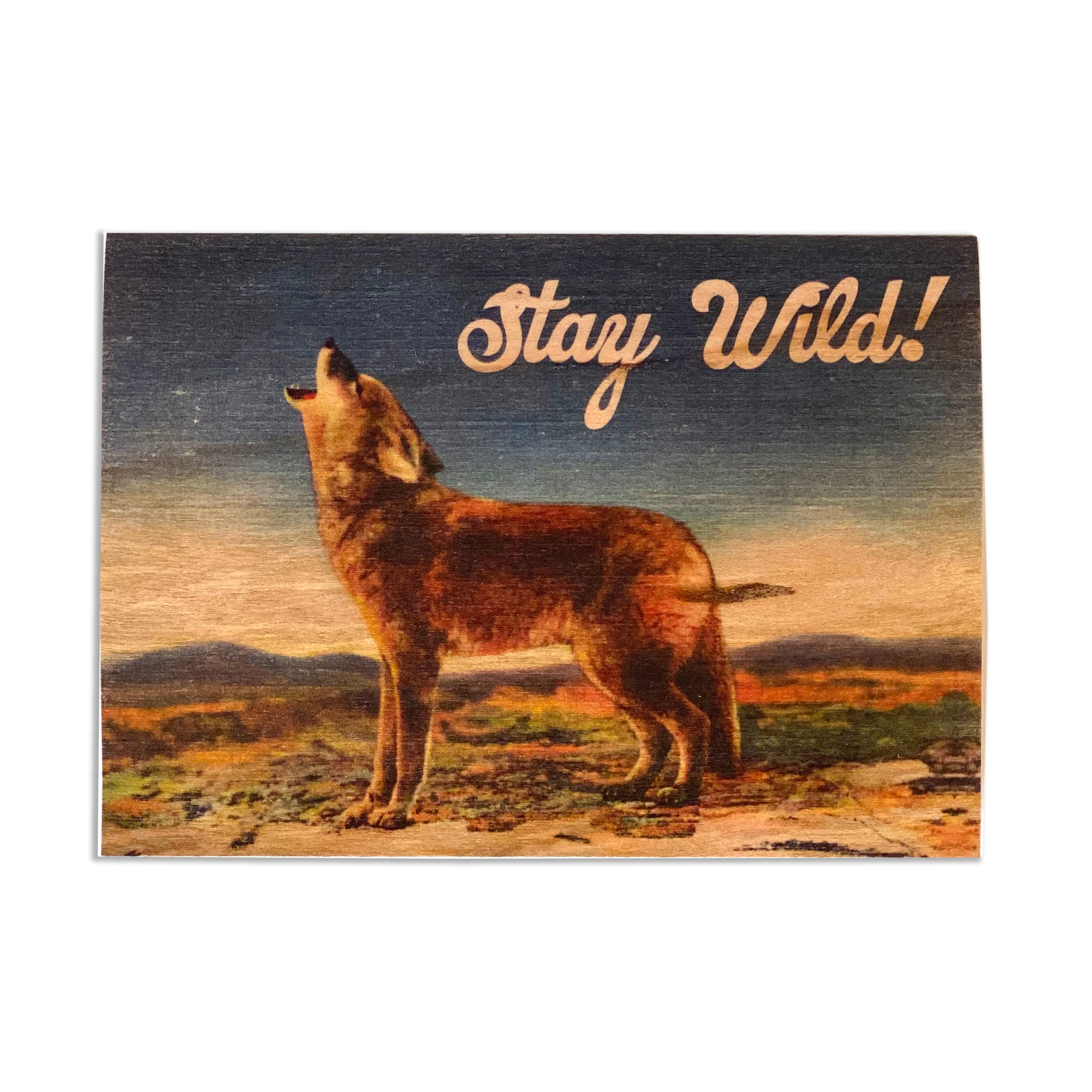 Wood Folding Card - Stay Wild