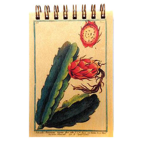 Wood Notepad Cactus Botanical Small