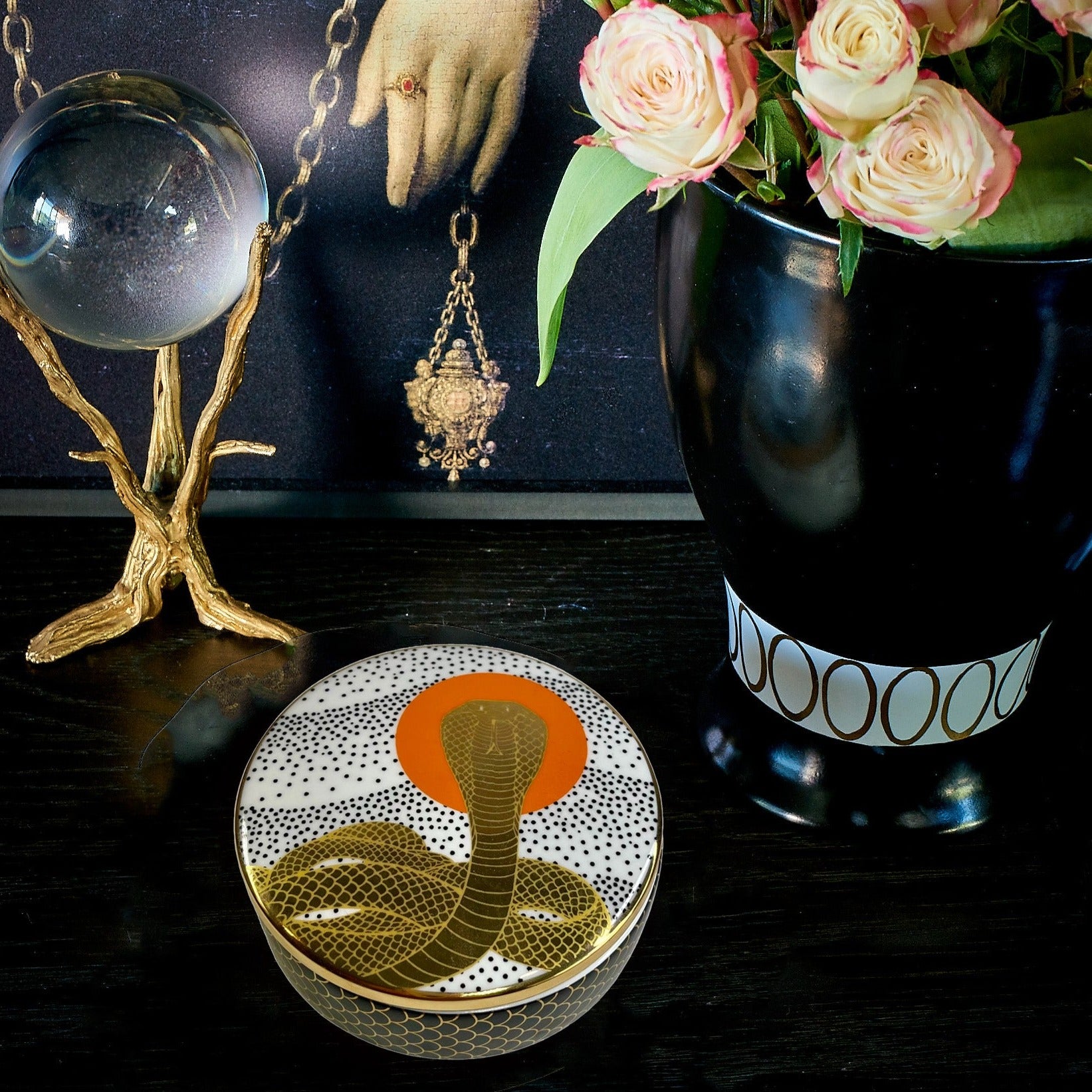Ceramic Trinket Box - Cobra Rising