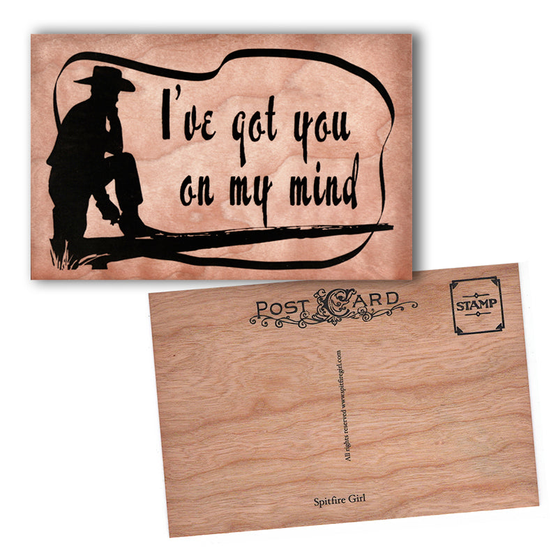 Wood Postcard Cowboy