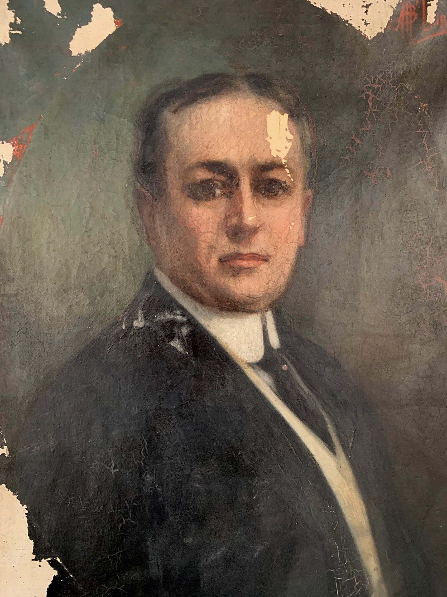 Antique Oil Painting Distinguished Gentleman