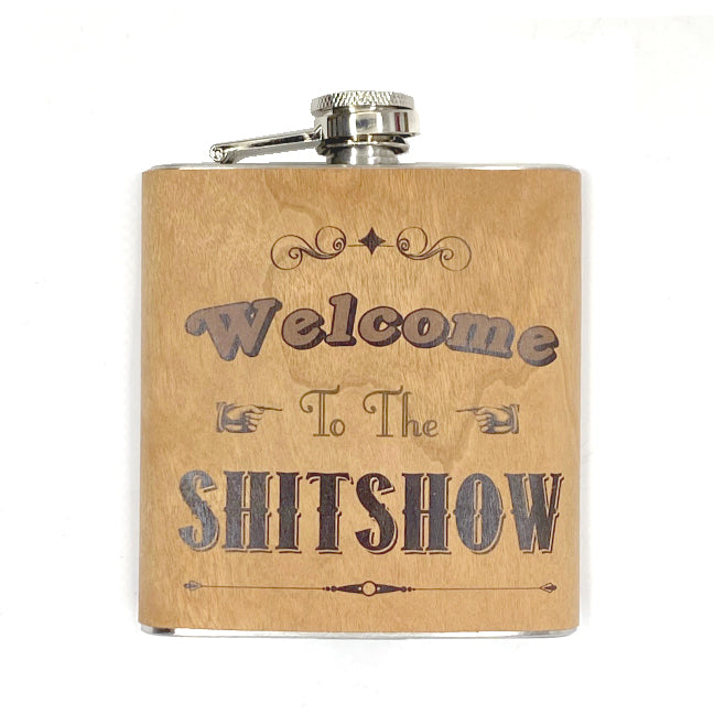 shitshow wood flask