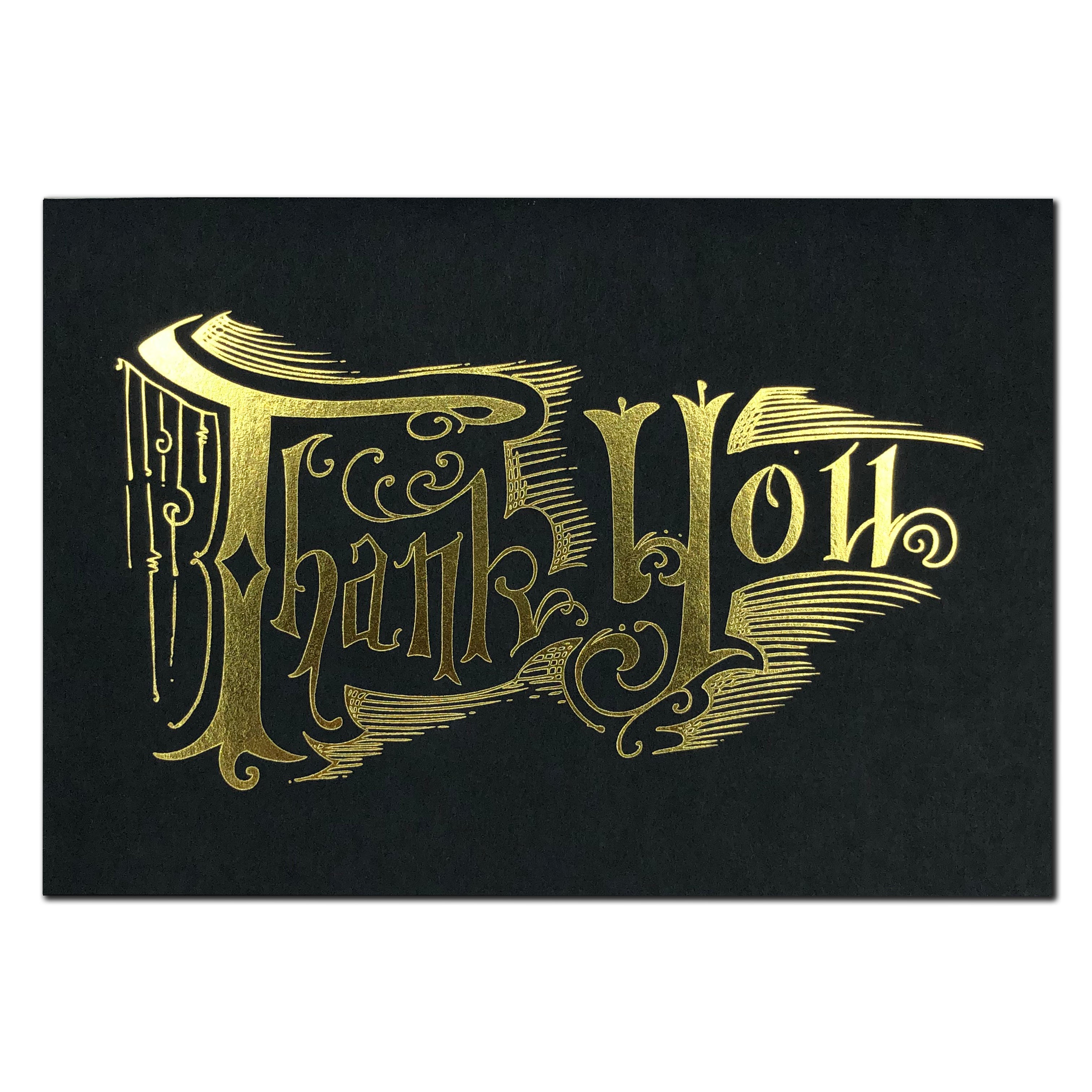 Thank You Black and Gold Foil Card