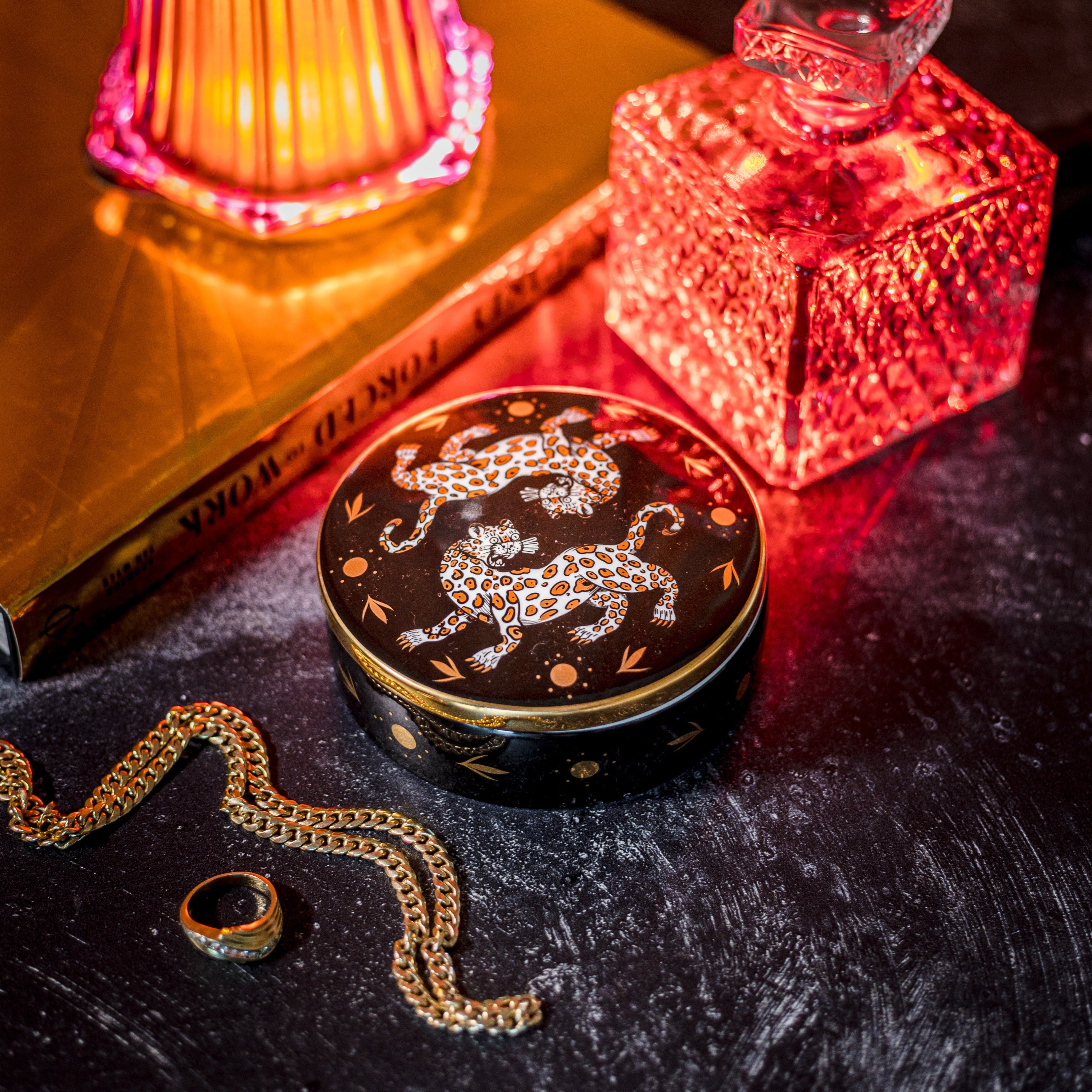Ceramic Trinket Box - Leopard Horizon