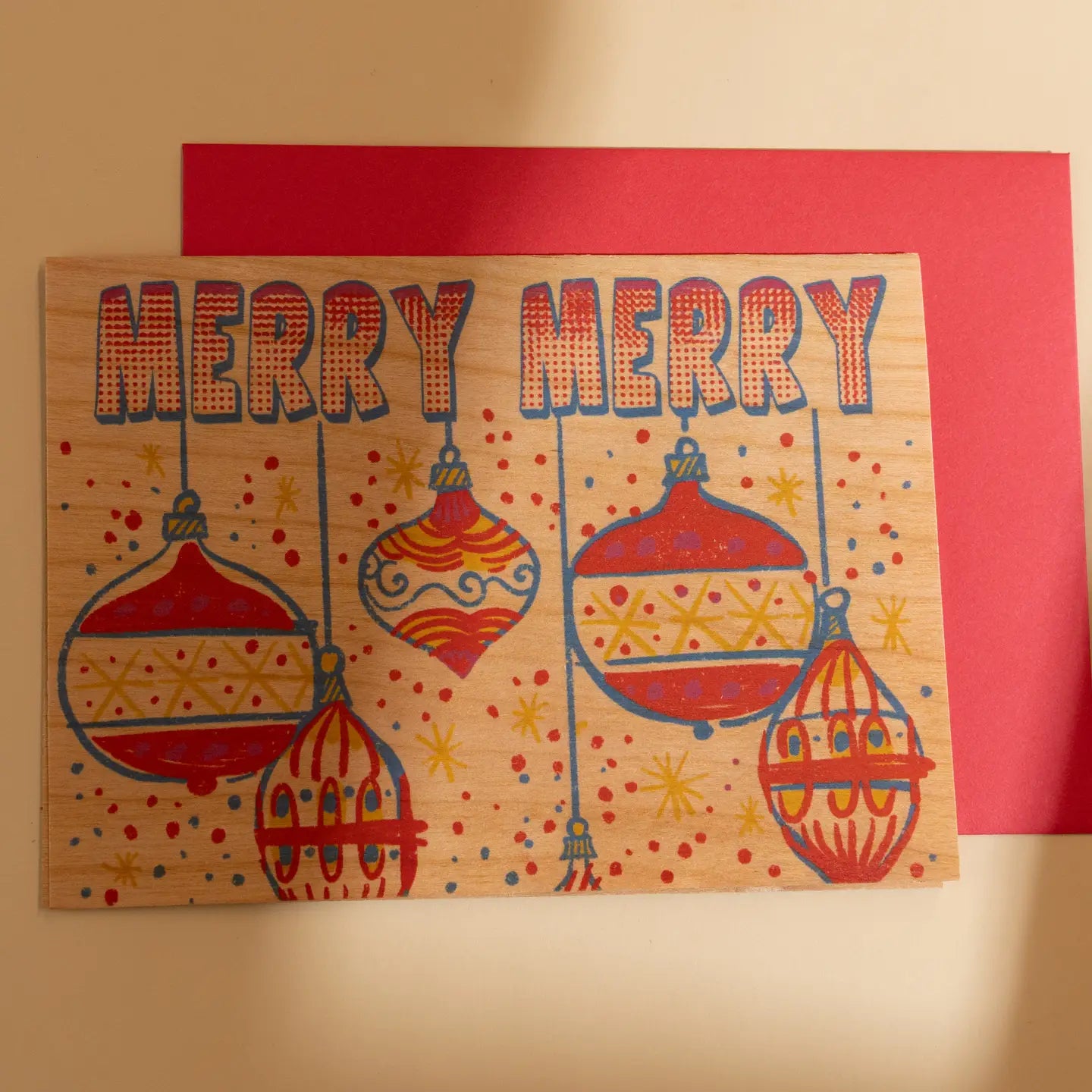 olding Card Merry Merry Ornaments