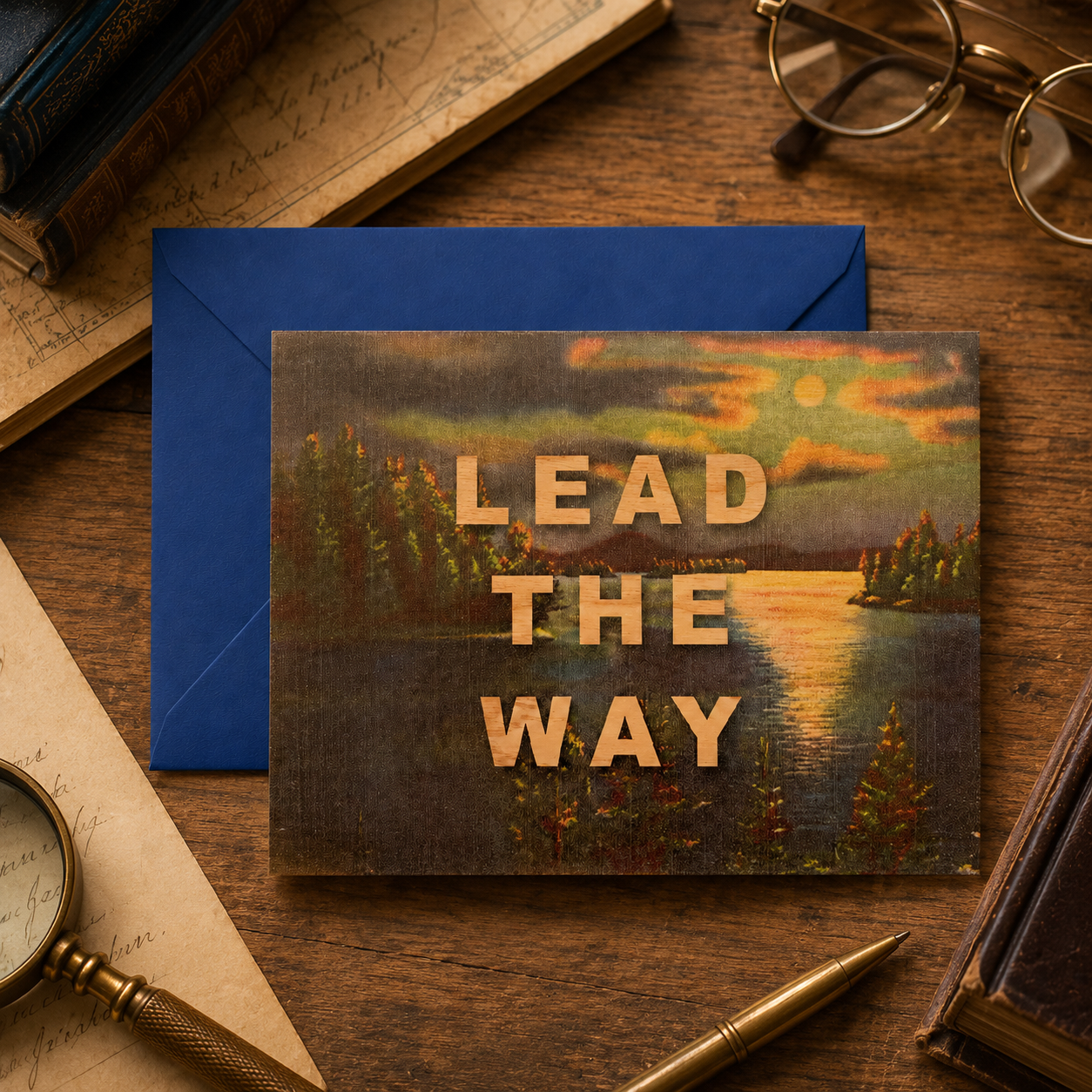 Wood Folding Card - Lead The Way