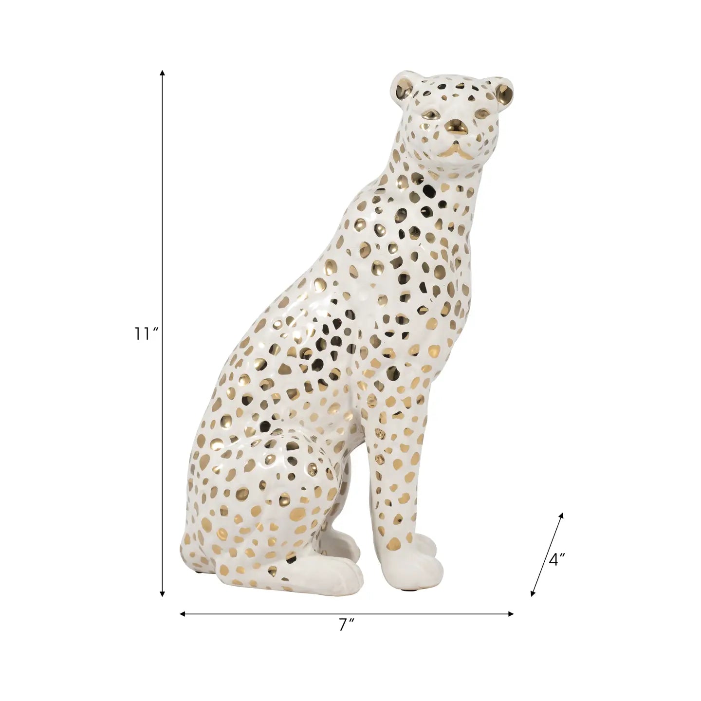 Ceramic Sitting Leopard