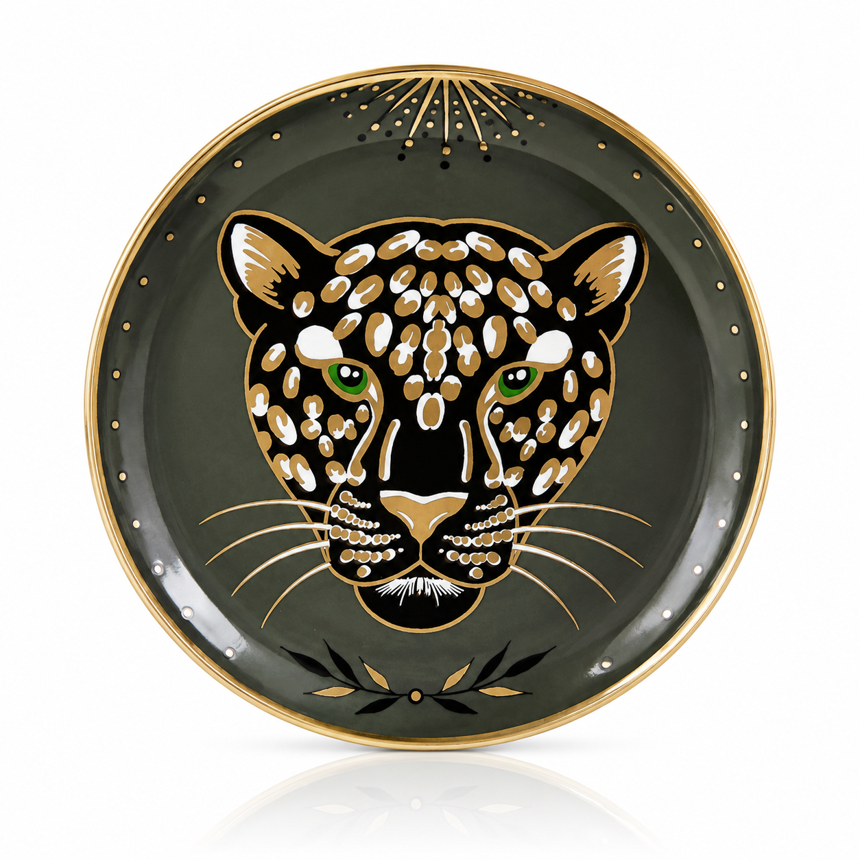 Round Ceramic Trinket Dish - Regal Leopard