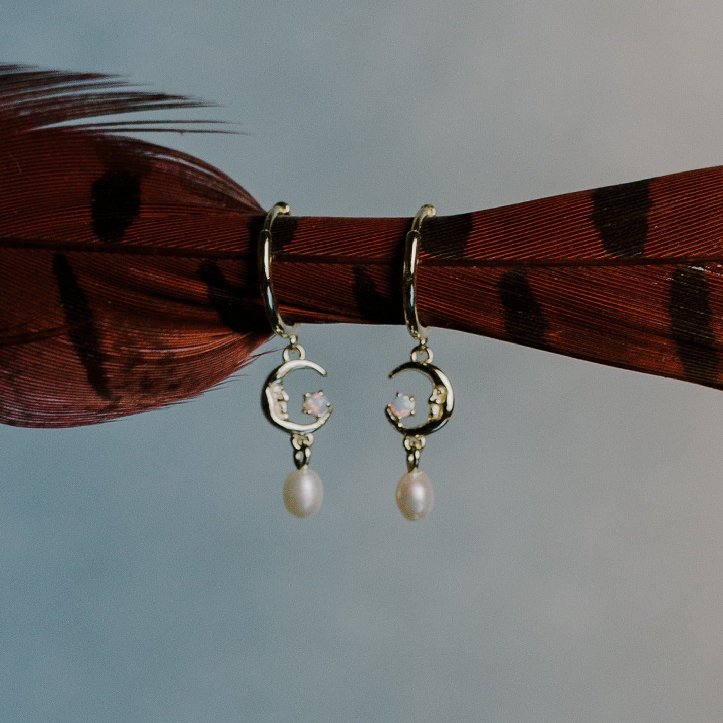 Moonlit Dreams Pearl Hoops