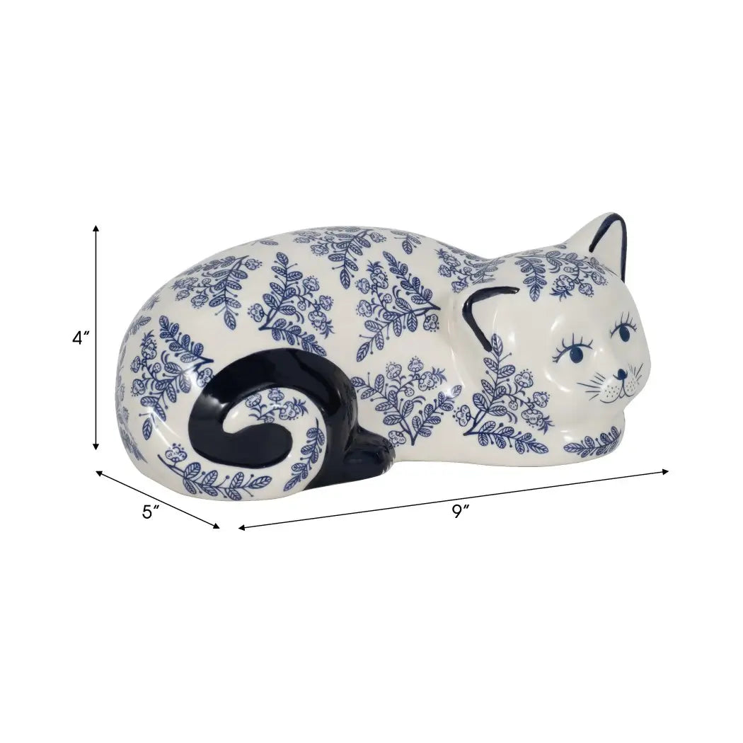 Chinoiserie Sleeping Cat Figurine