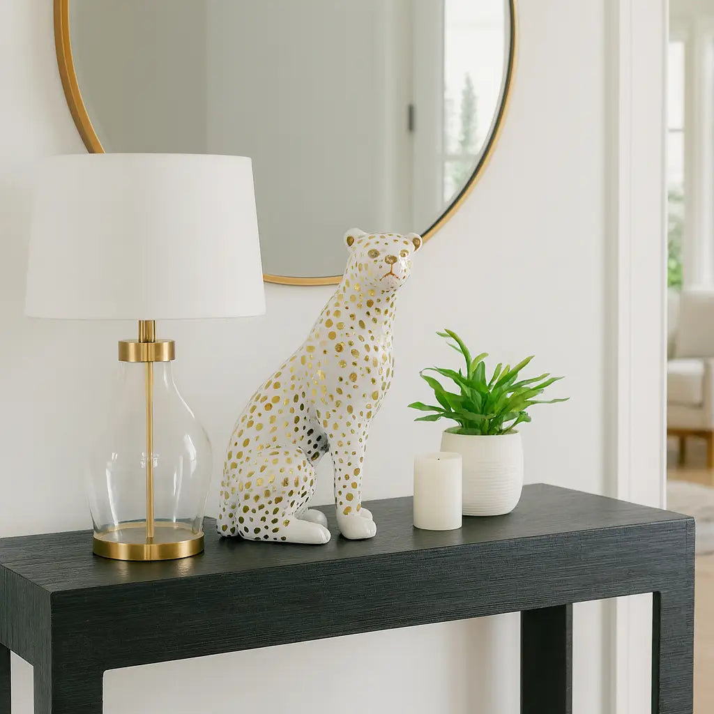 Ceramic Sitting Leopard