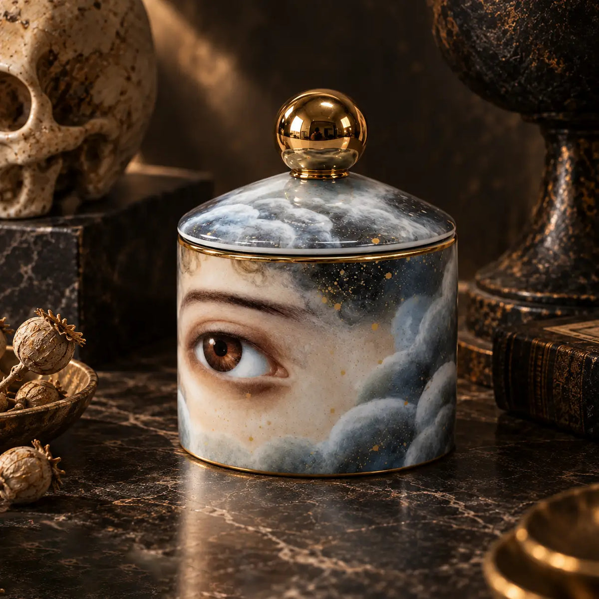 Ceramic Lidded Jar -Stardust Eye