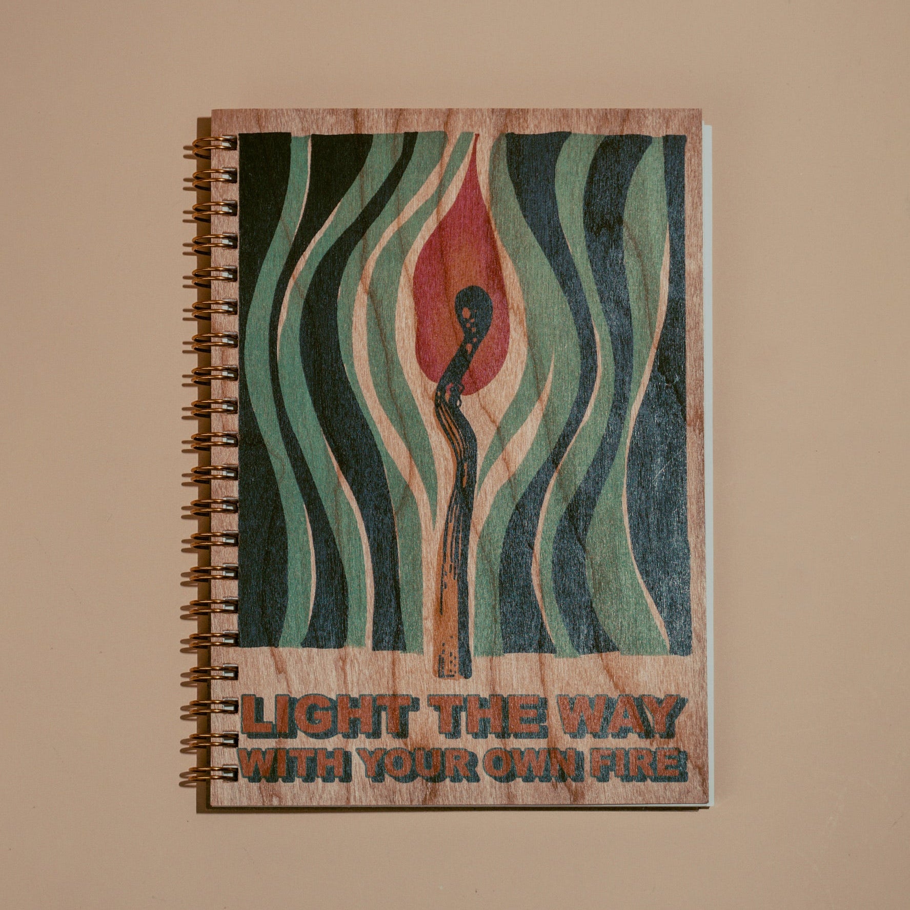 Light Your Fire-Wood Notebook