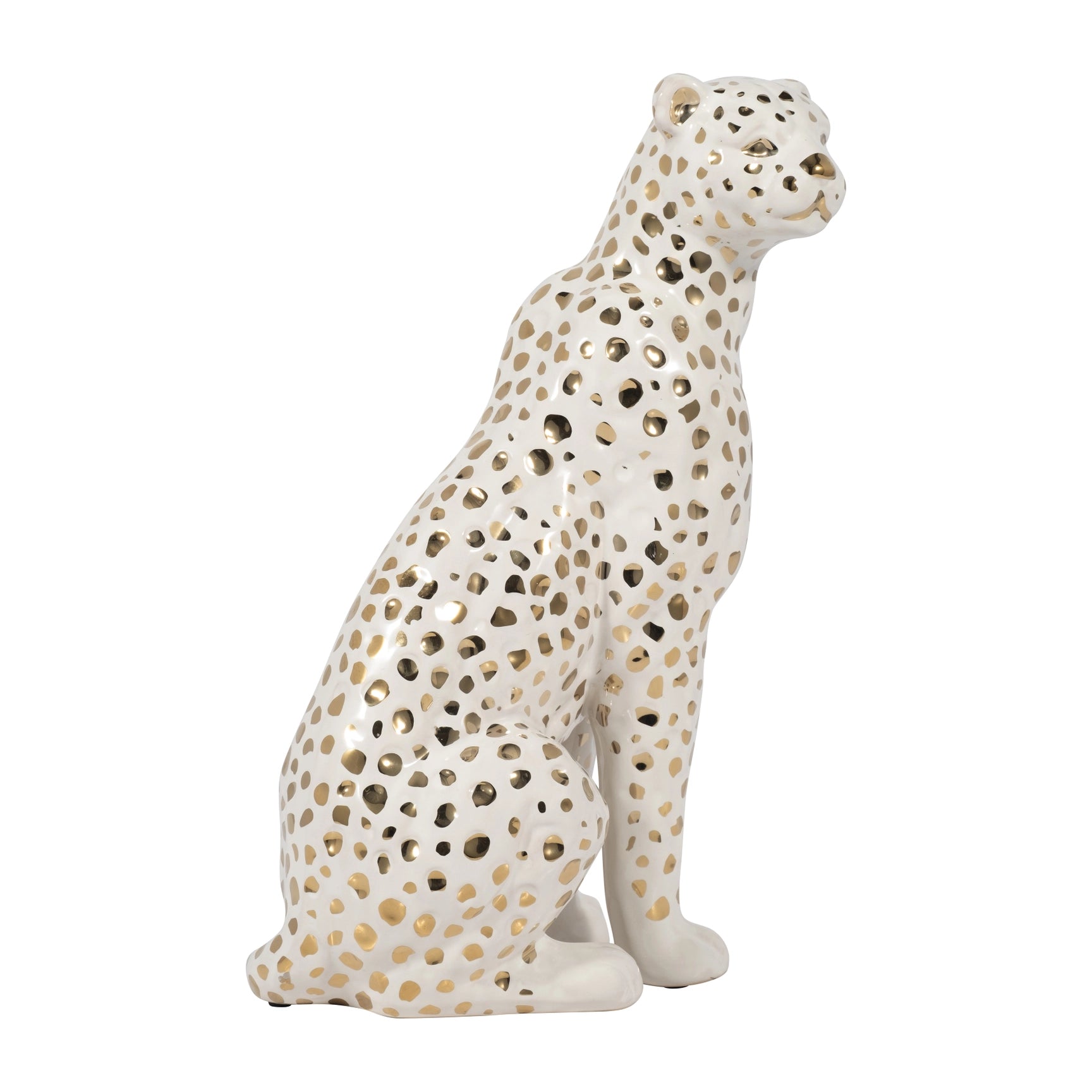 Ceramic Sitting Leopard
