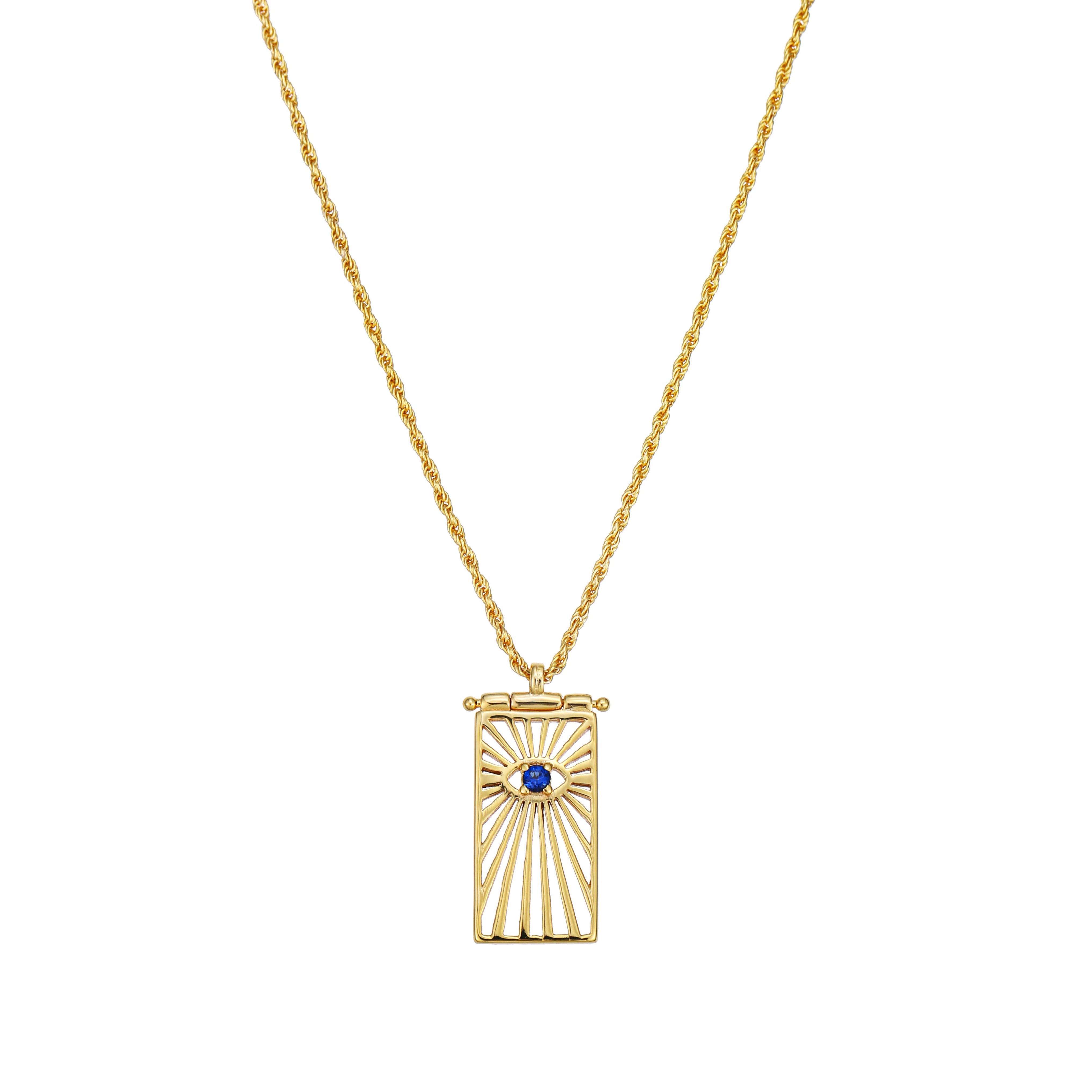 Starmaker Sapphire Rectangle Eye Necklace