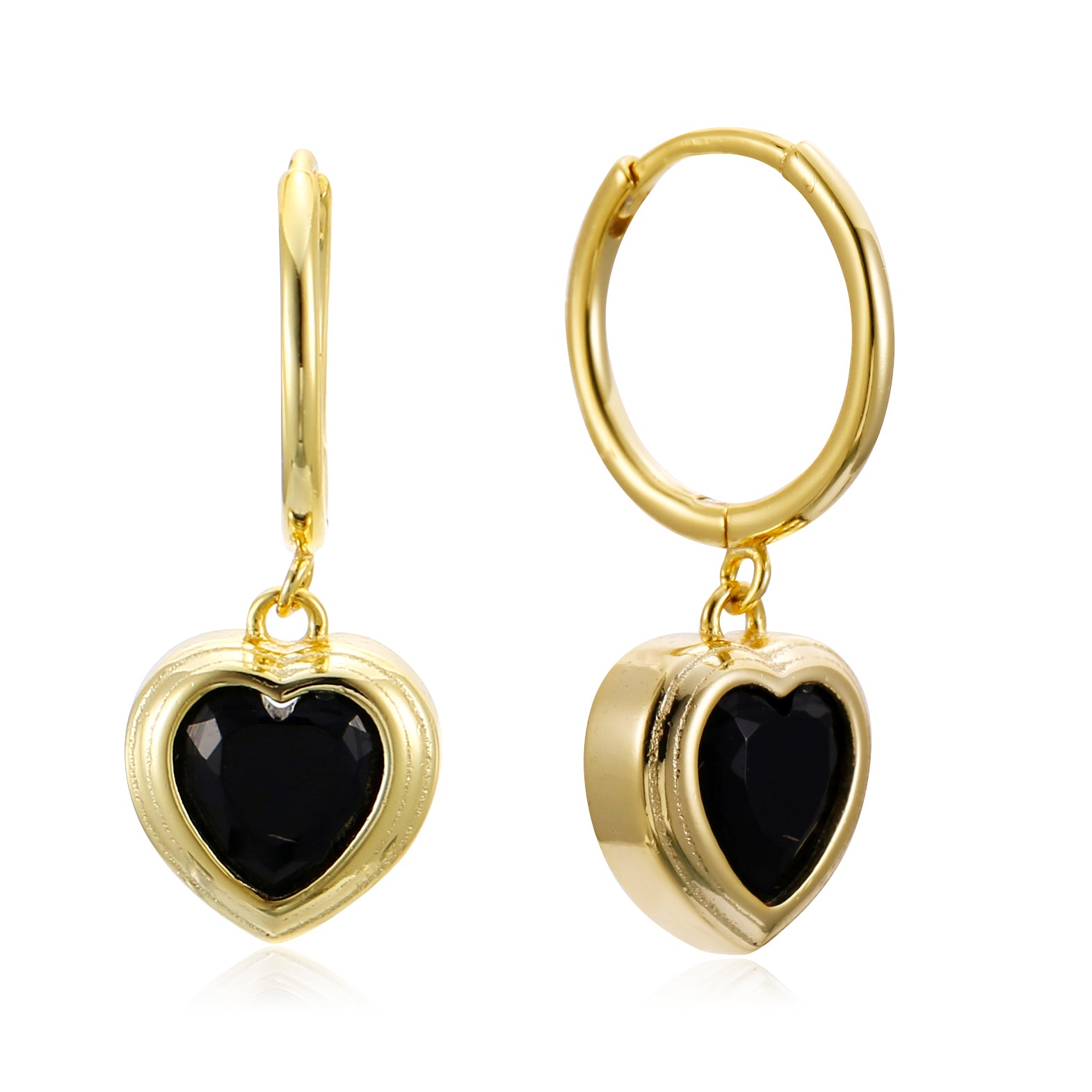 Dark Heart Gold Earrings