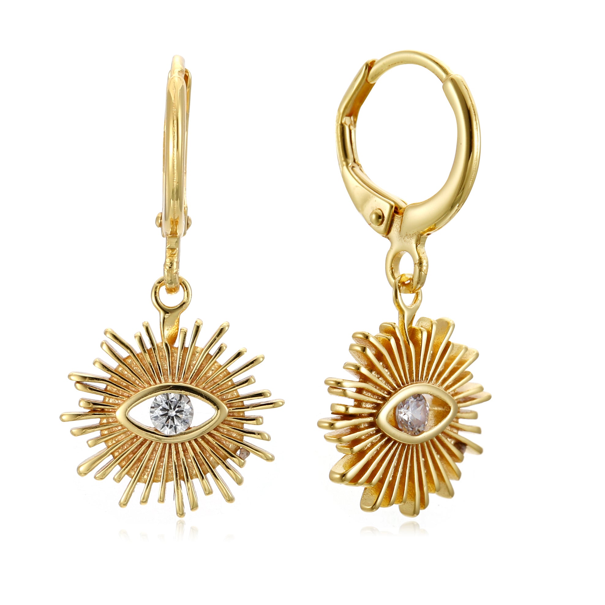 Golden Eye Huggie Earrings