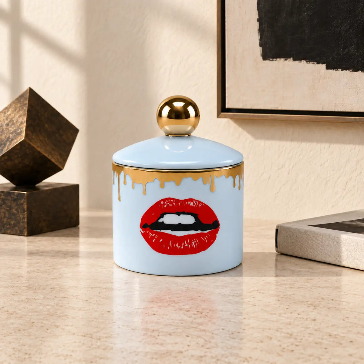 Ceramic Lidded Jar - Red Kiss