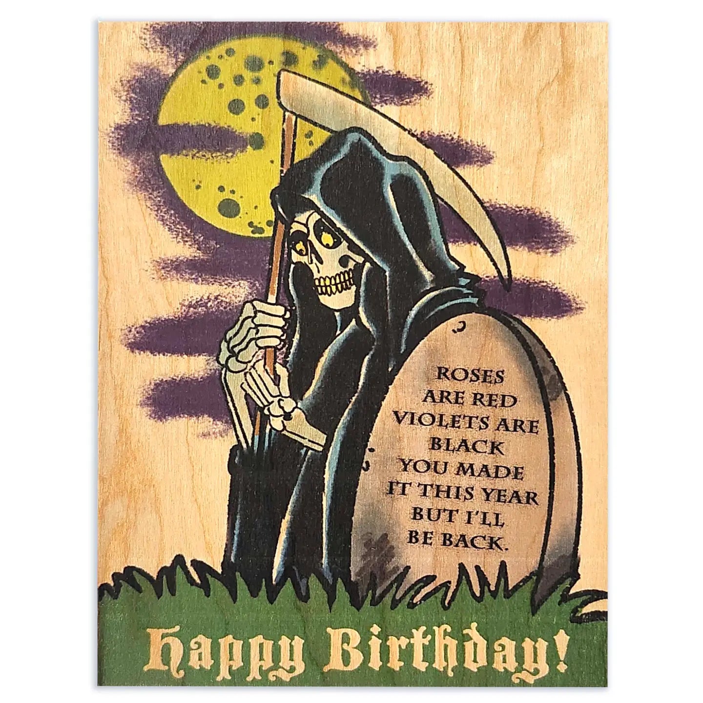 Wood Folding Card Reaper Birthday