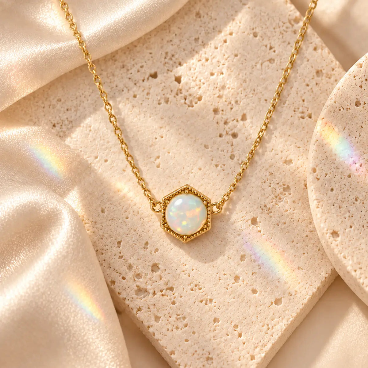 Hexa Necklace Opal
