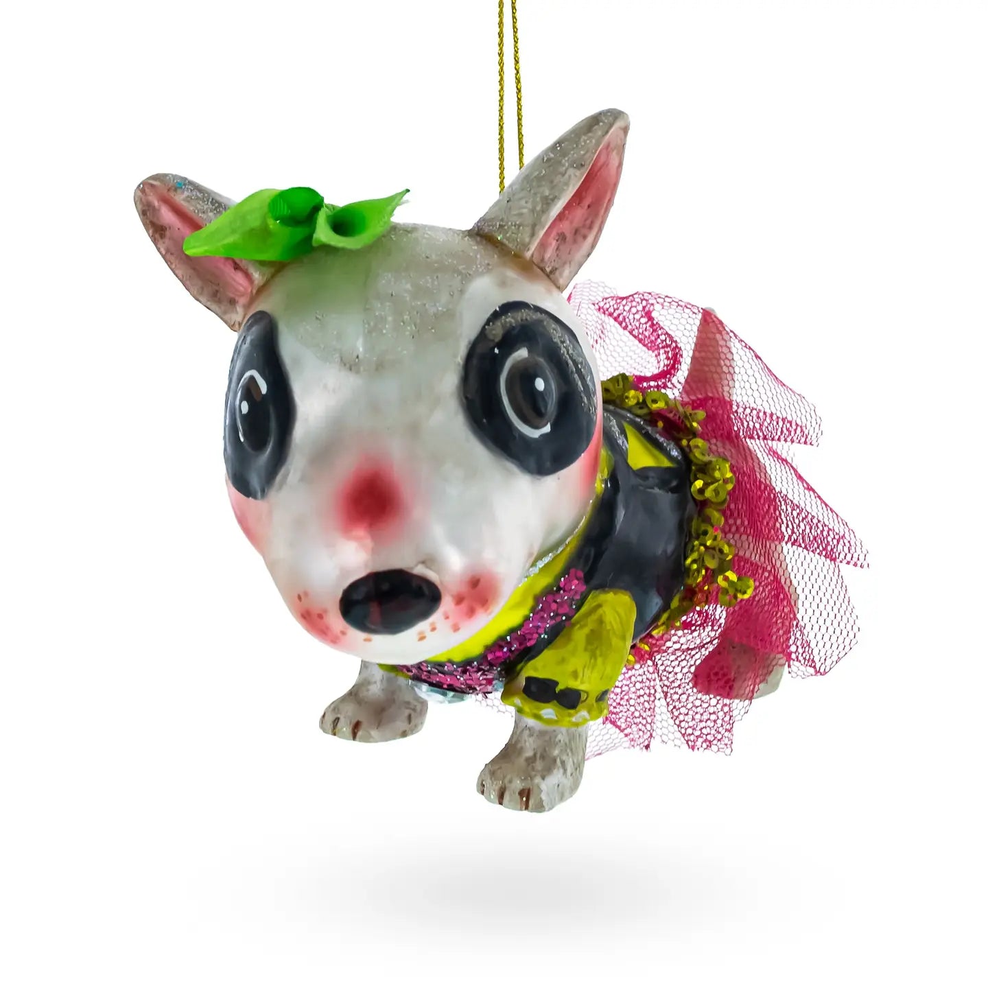 Pitbull Glass Ornament