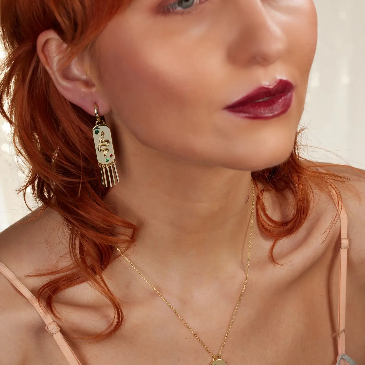 Serpent Fringe Pendant Necklace