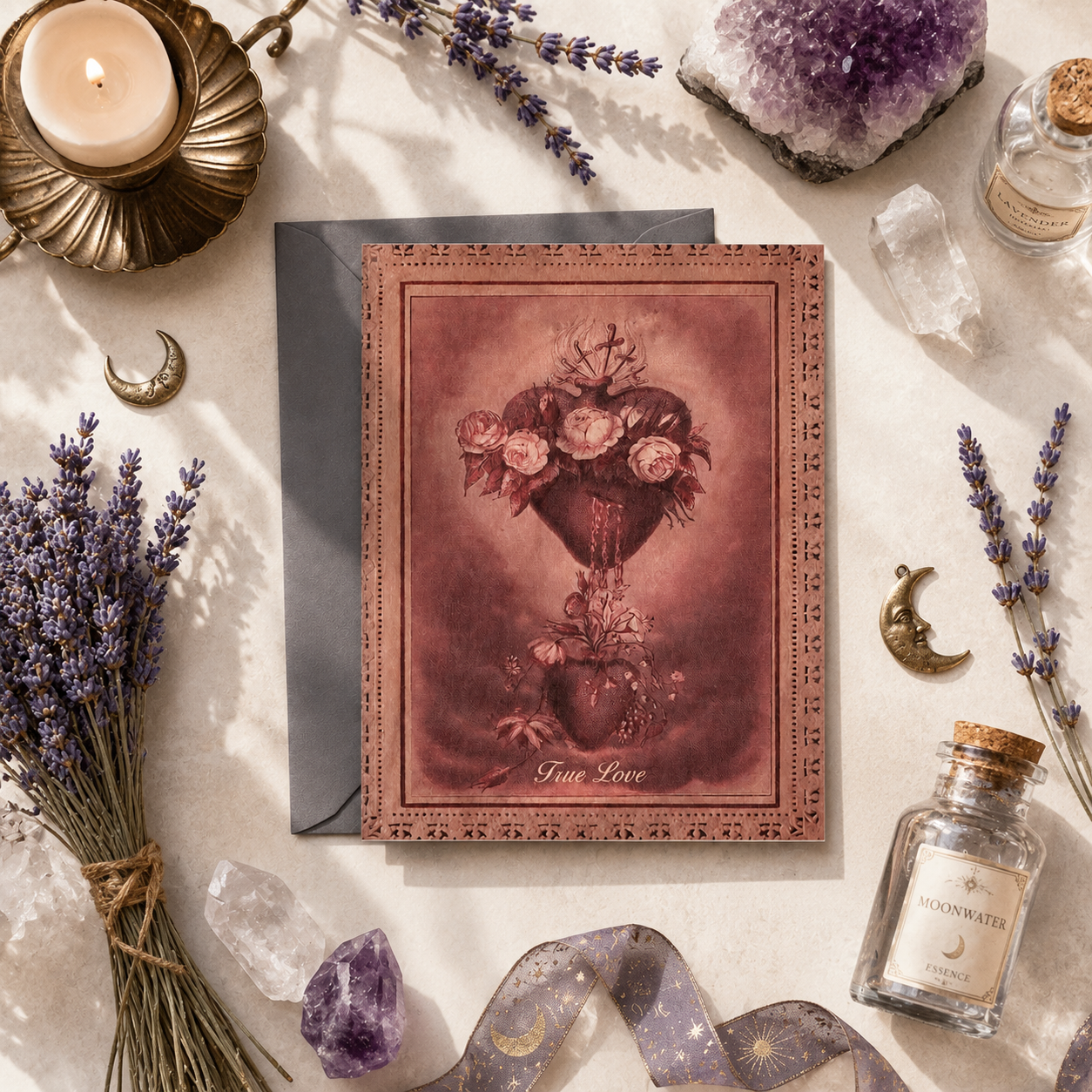 Wood Folding Card - Romantic True Love