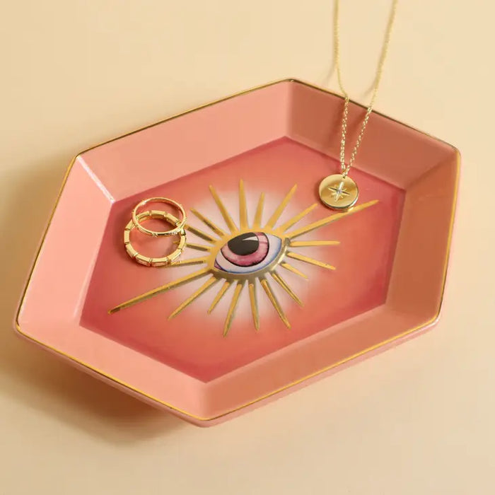 Ceramic Evil Eye Decorative Jewelry Trinket Dish