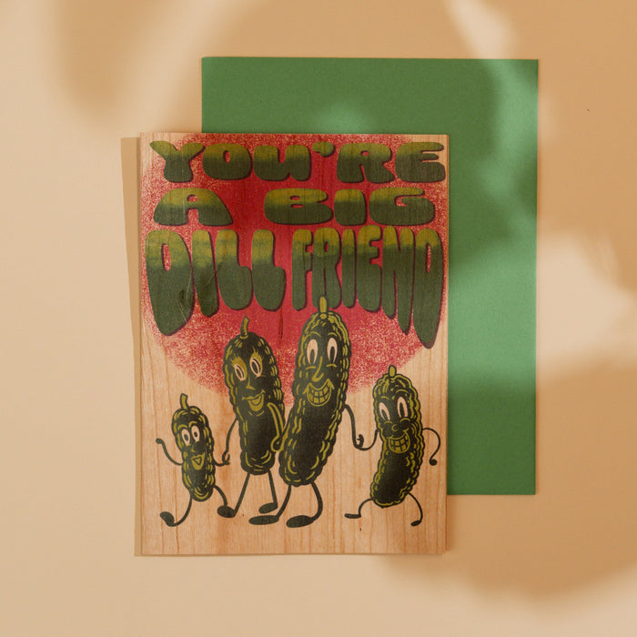 Wood Folding Card - Big Dill