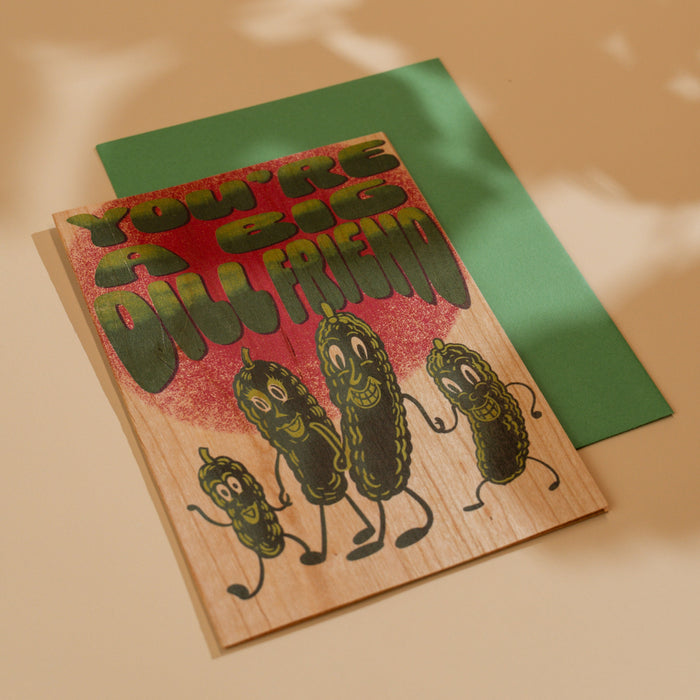 Wood Folding Card - Big Dill