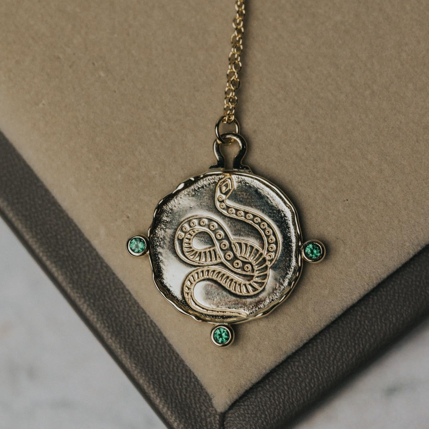 Serpent Stamp Necklace