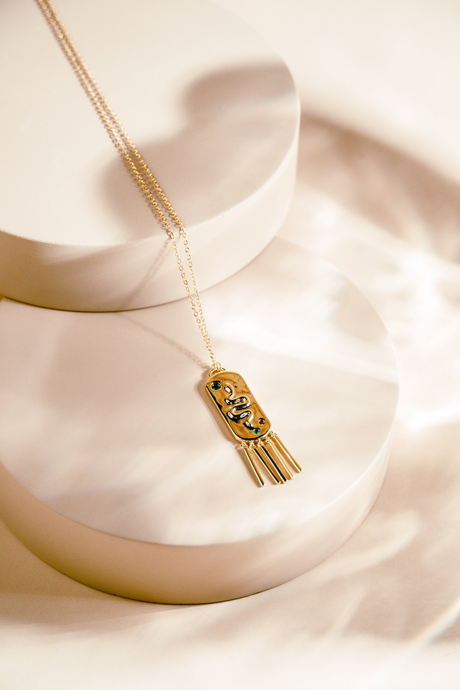 Serpent Fringe Pendant Necklace