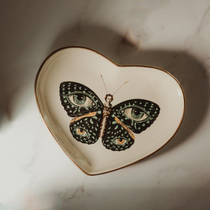 Madame Butterfly Ceramic Heart Dish