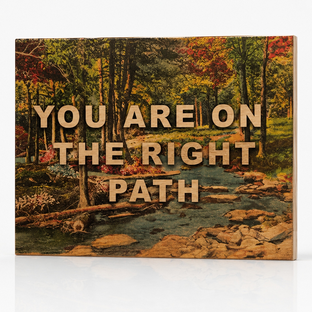 Wood Folding Card - Right Path