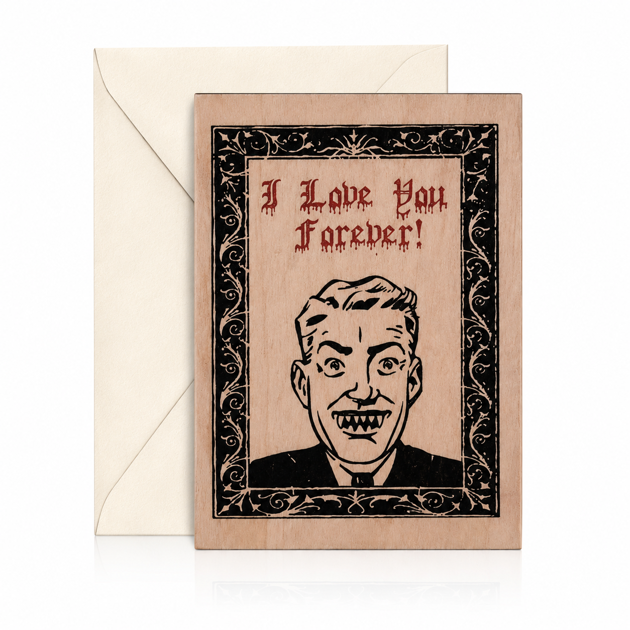 Wood Folding Card - Vampire Forever