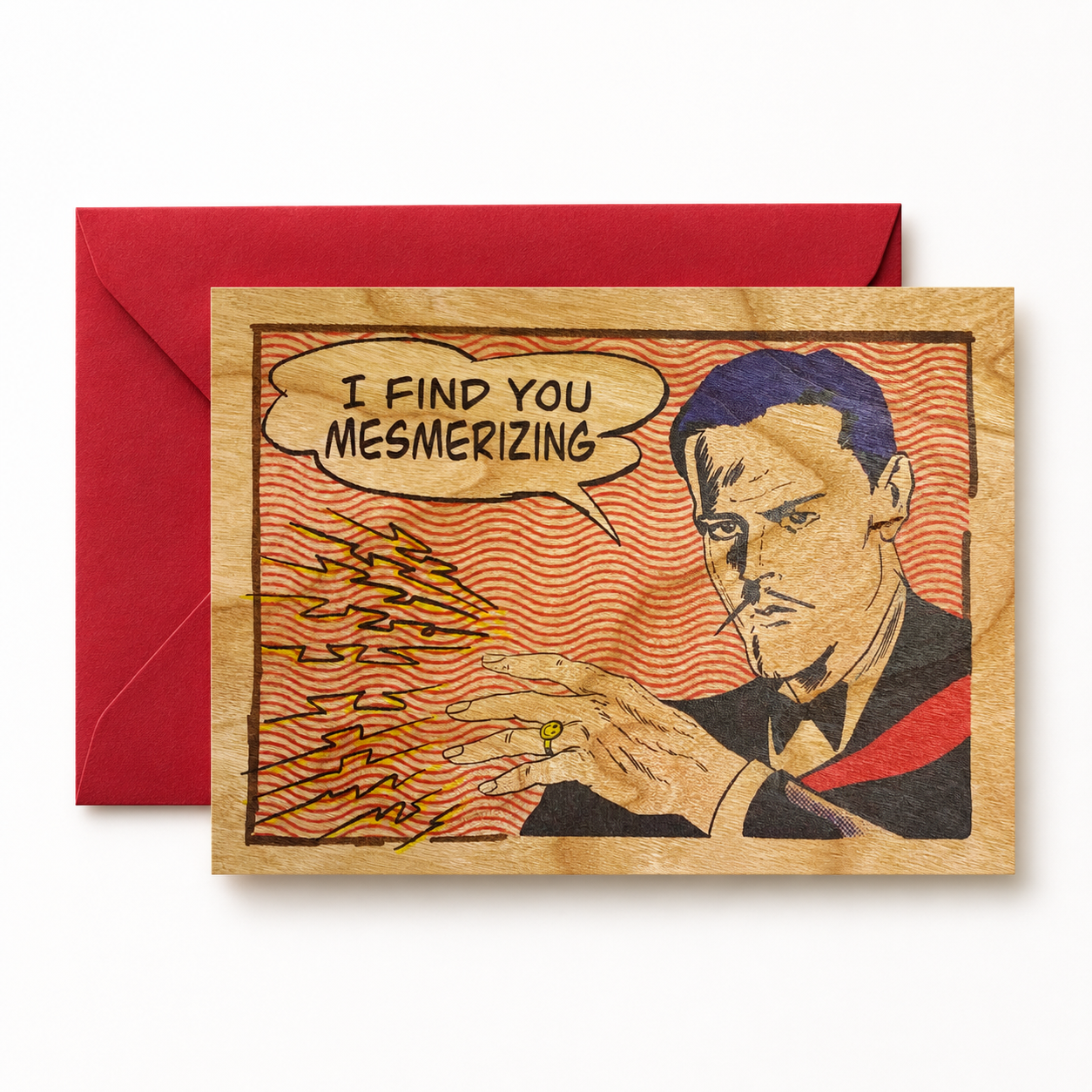 Wood Folding Card - I Find You Mesmerizing