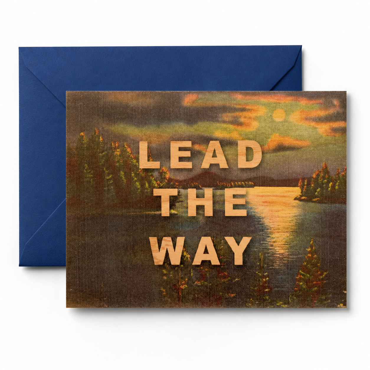 Wood Folding Card - Lead The Way