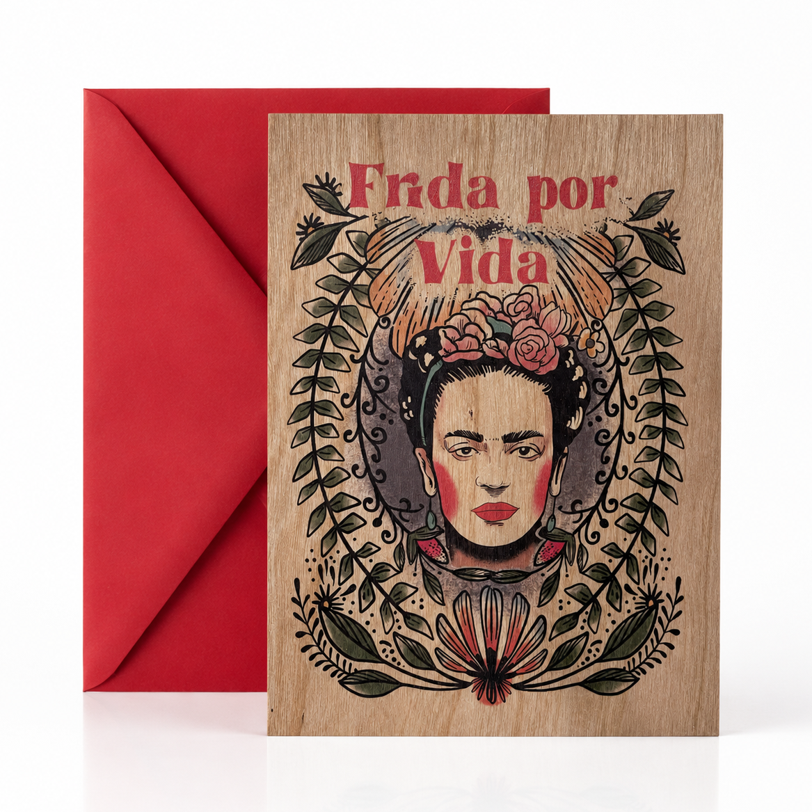Wood Folding Card - Frida Kahlo