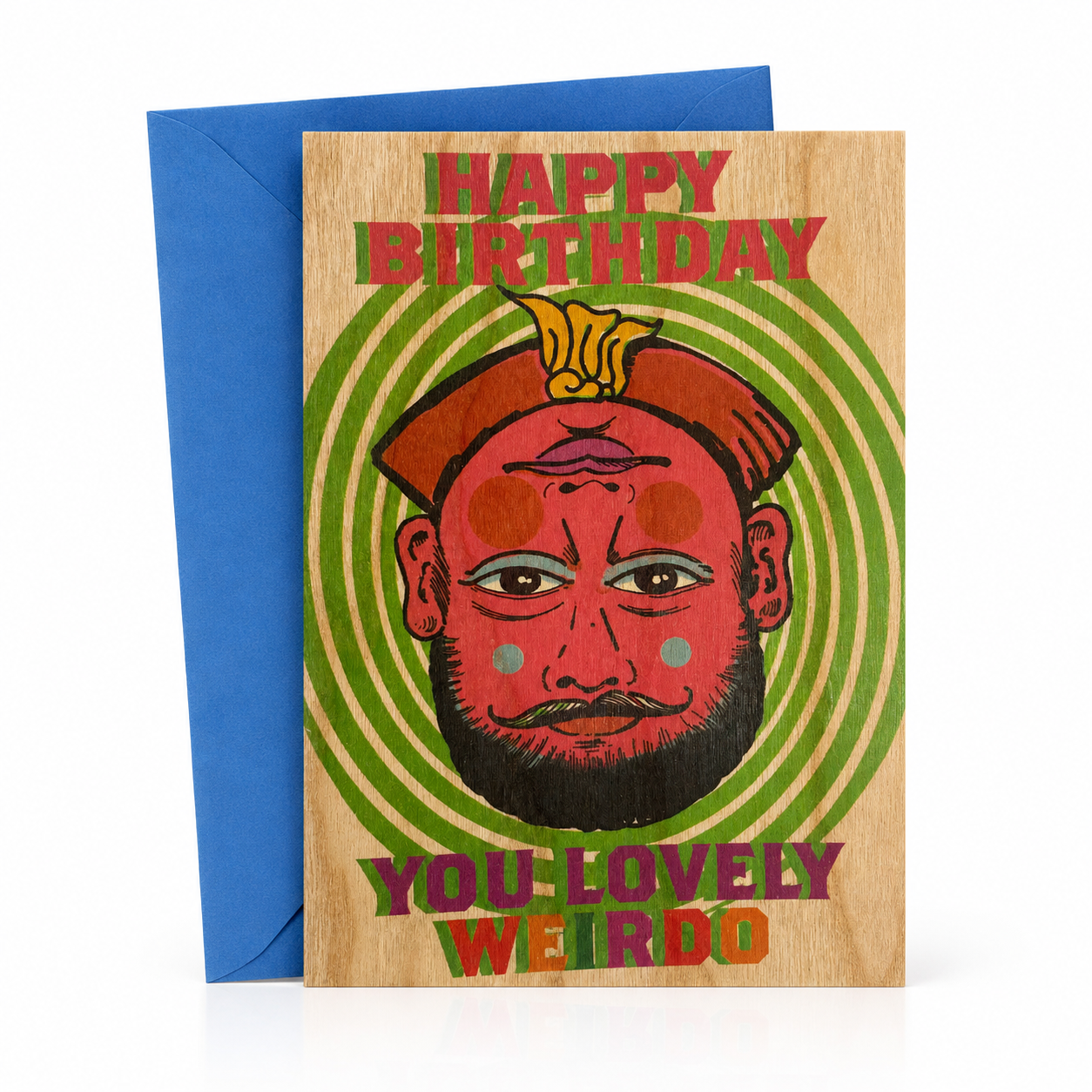 Wood Folding Card - Lovely Weirdo Birthday