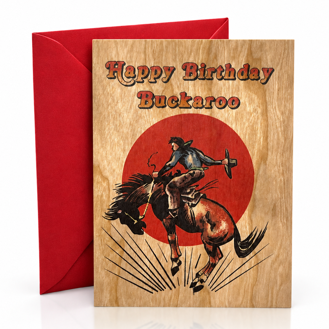 Wood Folding Card - Buckaroo