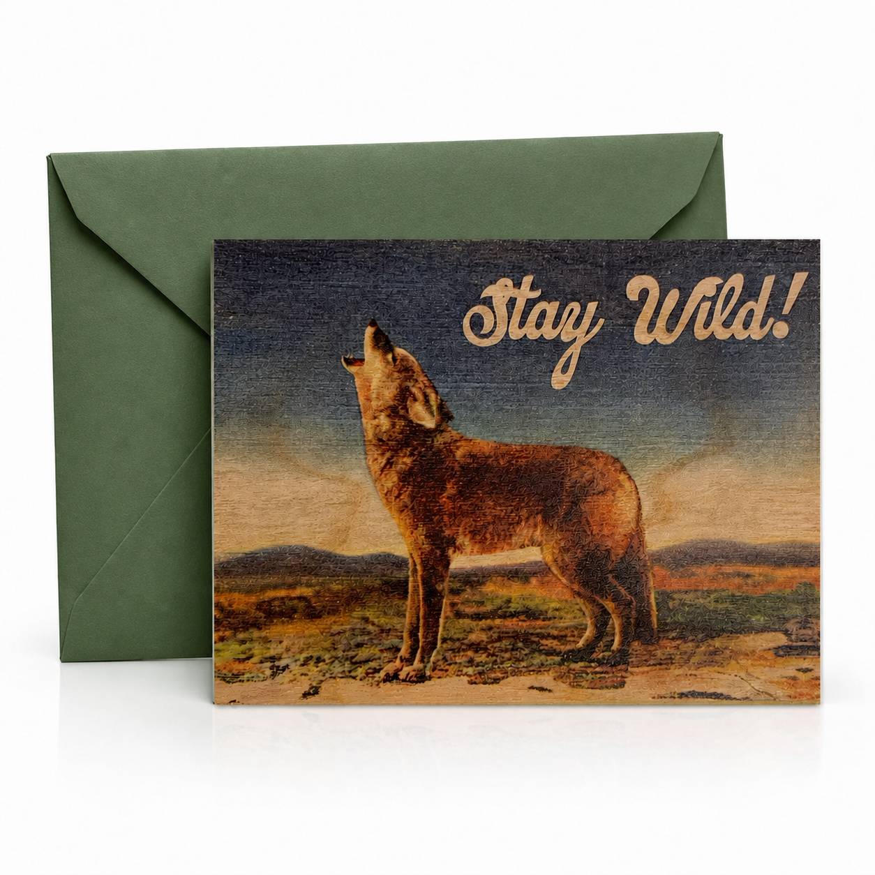 Wood Folding Card - Stay Wild