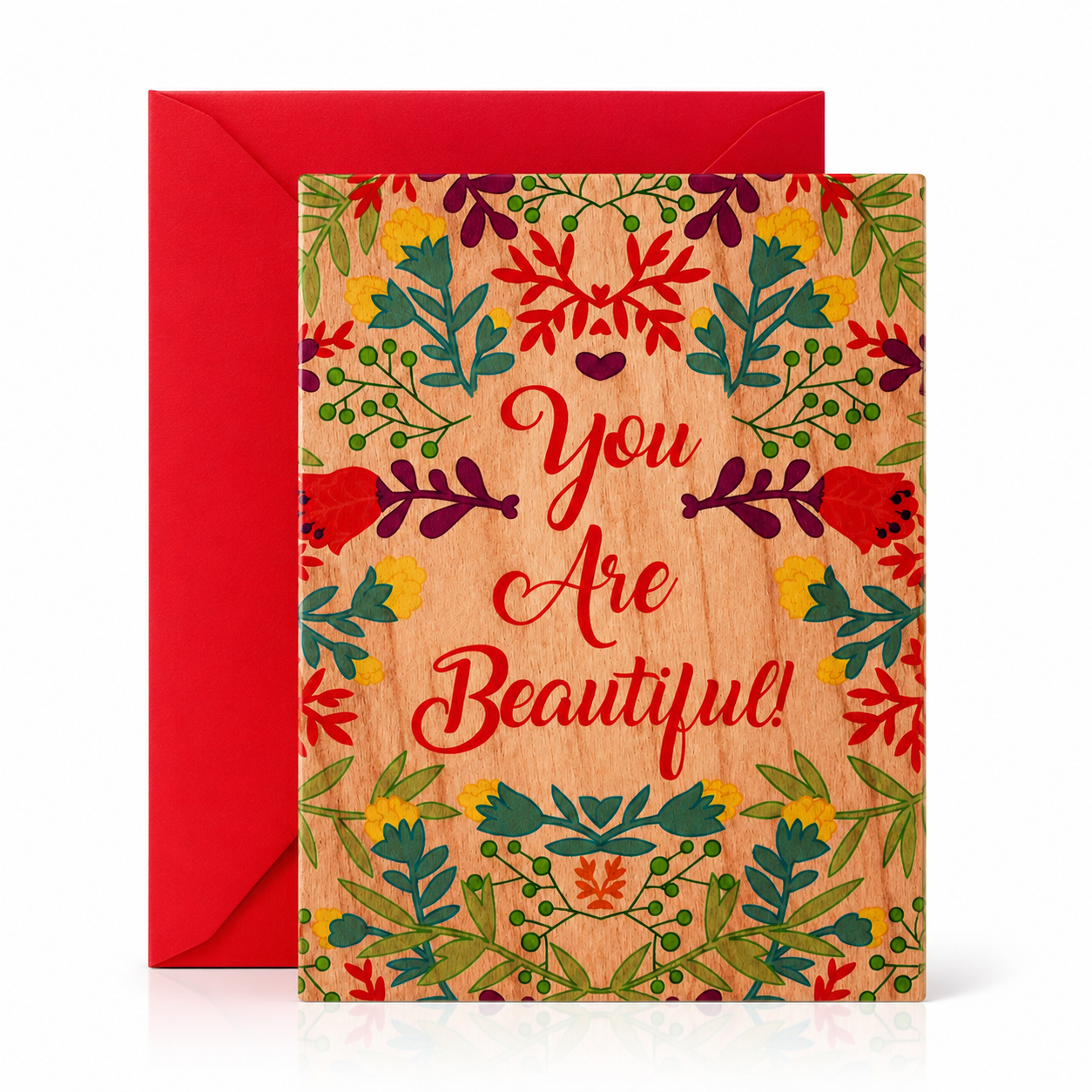 Wood Folding Card - Romantic You Are Beautiful