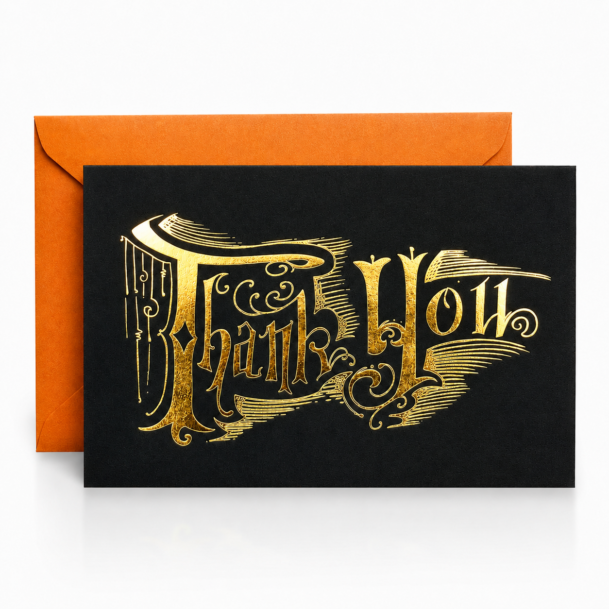 Thank You Black and Gold Foil Card
